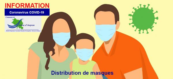 info coronavirus covid-19. distribution de masques Sévérac d'Aveyron