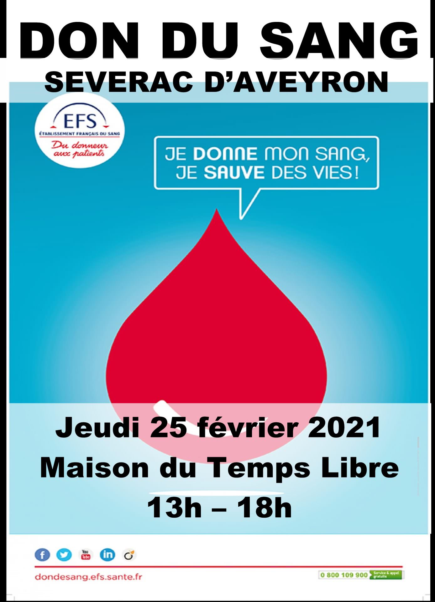 Lire la suite à propos de l’article DON DU SANG A SEVERAC D’AVEYRON
