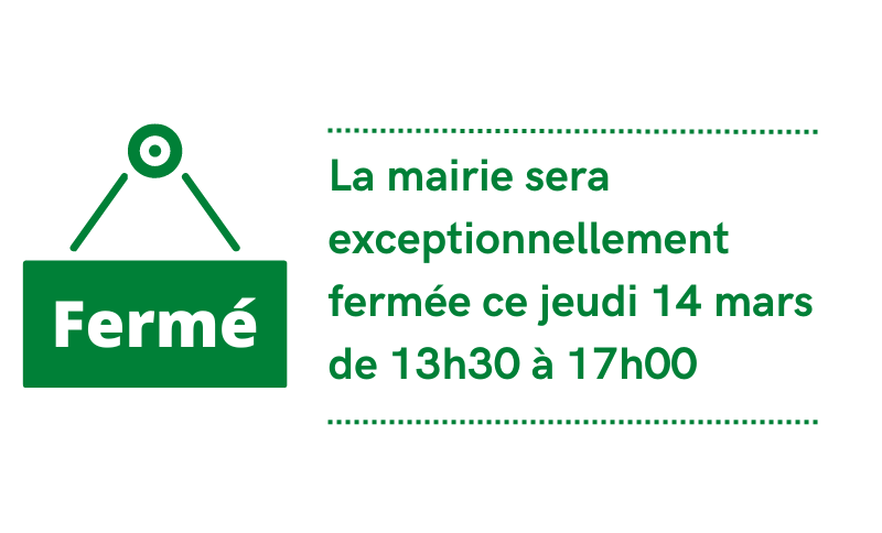 Lire la suite à propos de l’article FERMETURE EXCEPTIONNELLE DE LA MAIRIE