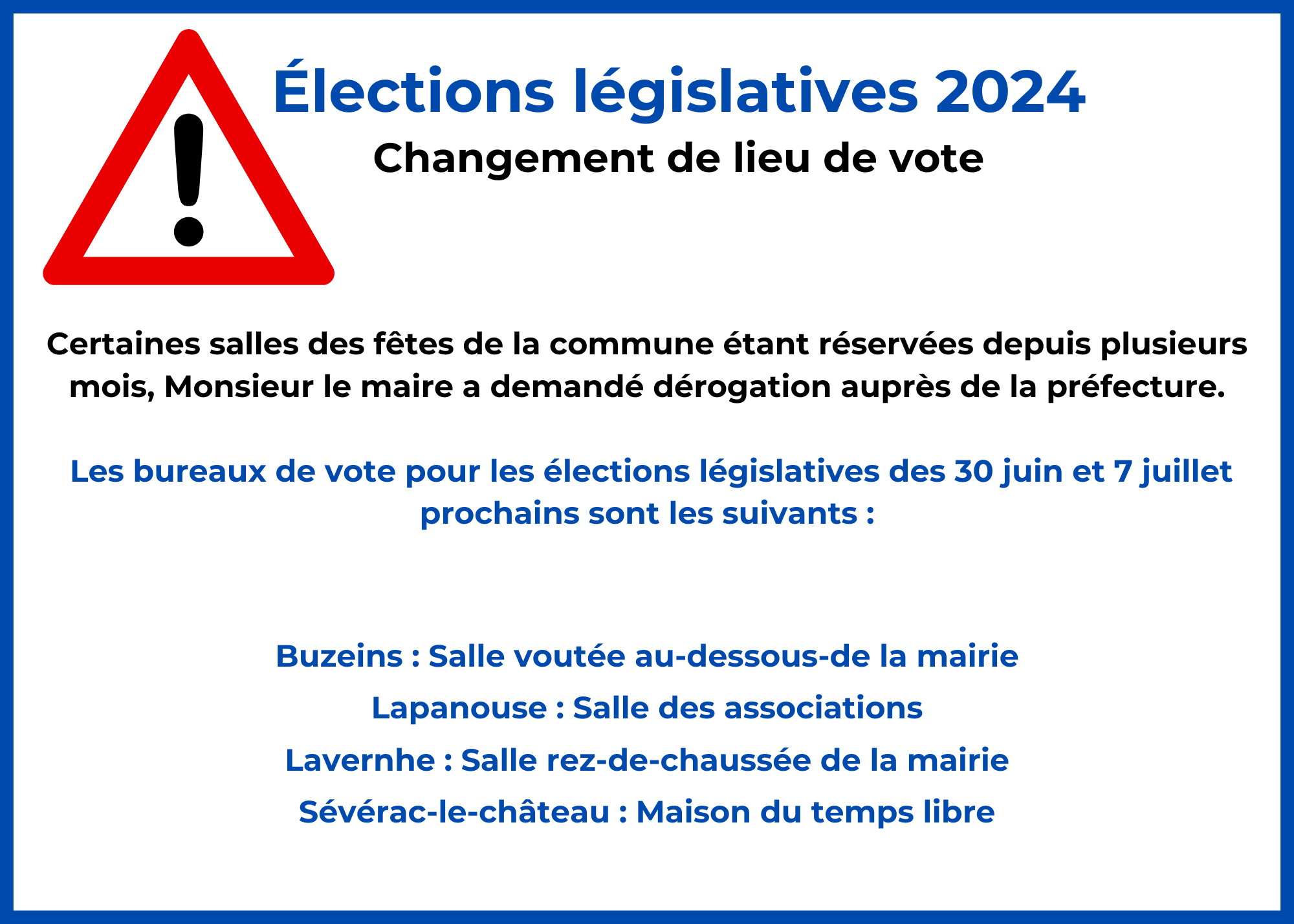 Lire la suite à propos de l’article // ÉLECTIONS LÉGISLATIVES : CHANGEMENT DE BUREAUX DE VOTES //