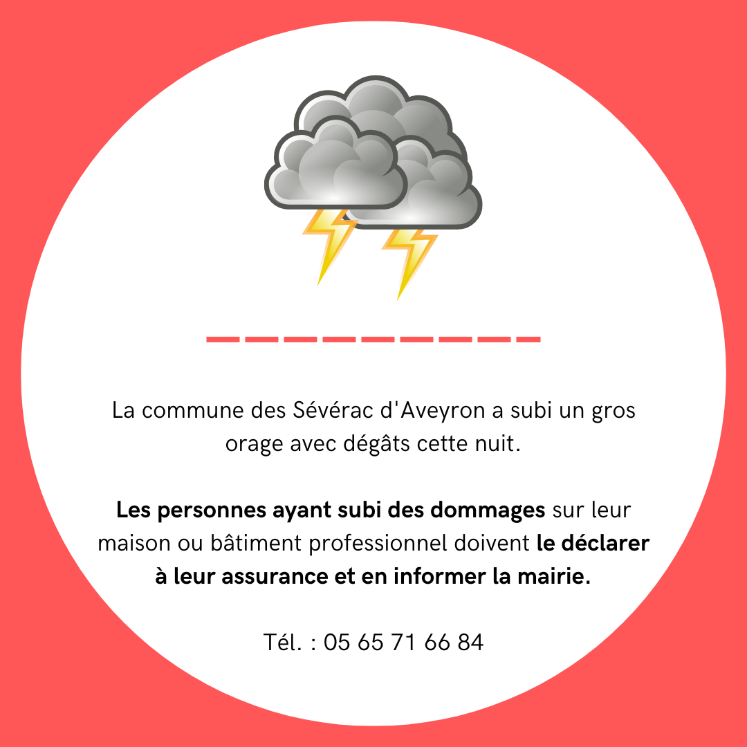 Lire la suite à propos de l’article // ORAGE À SÉVÉRAC D’AVEYRON : DÉCLARATION DE DÉGÂTS //