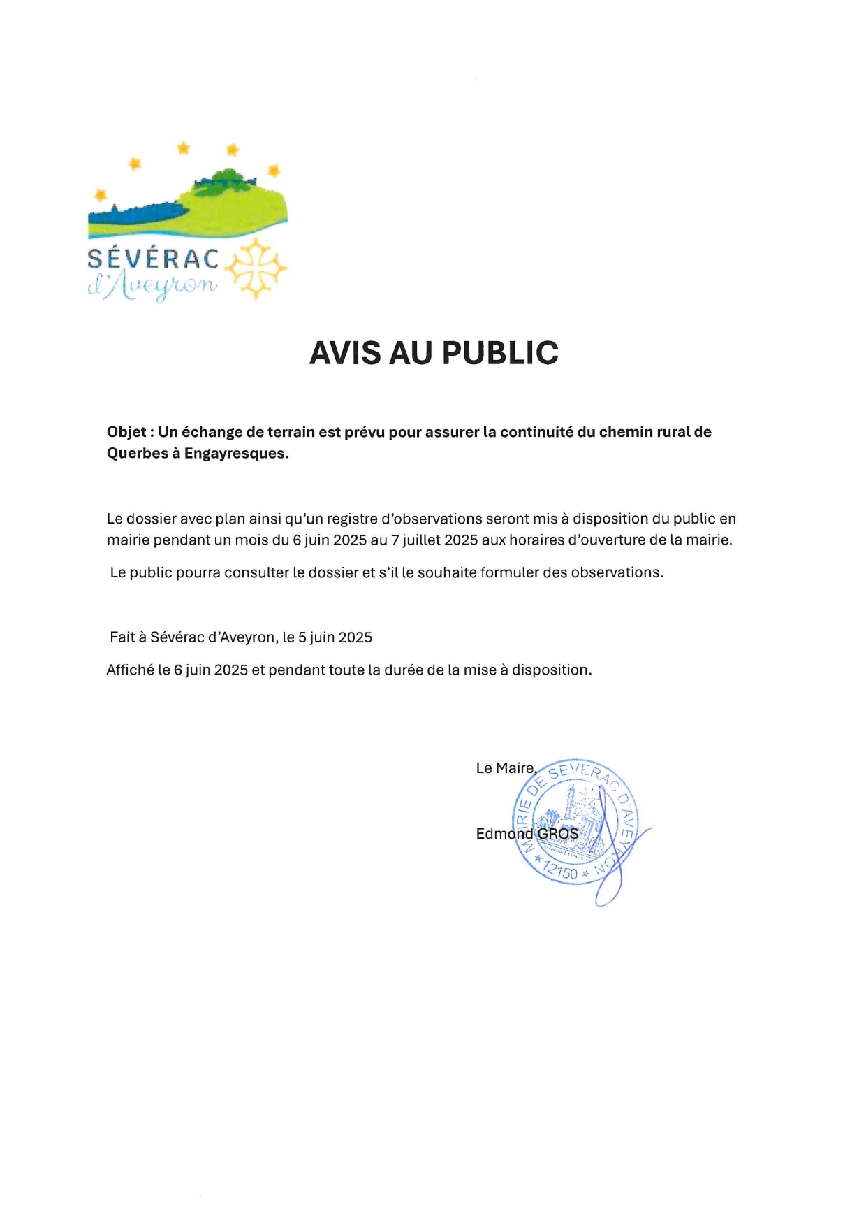 Lire la suite à propos de l’article // AVIS AU PUBLIC – CHEMIN DE QUERBES //