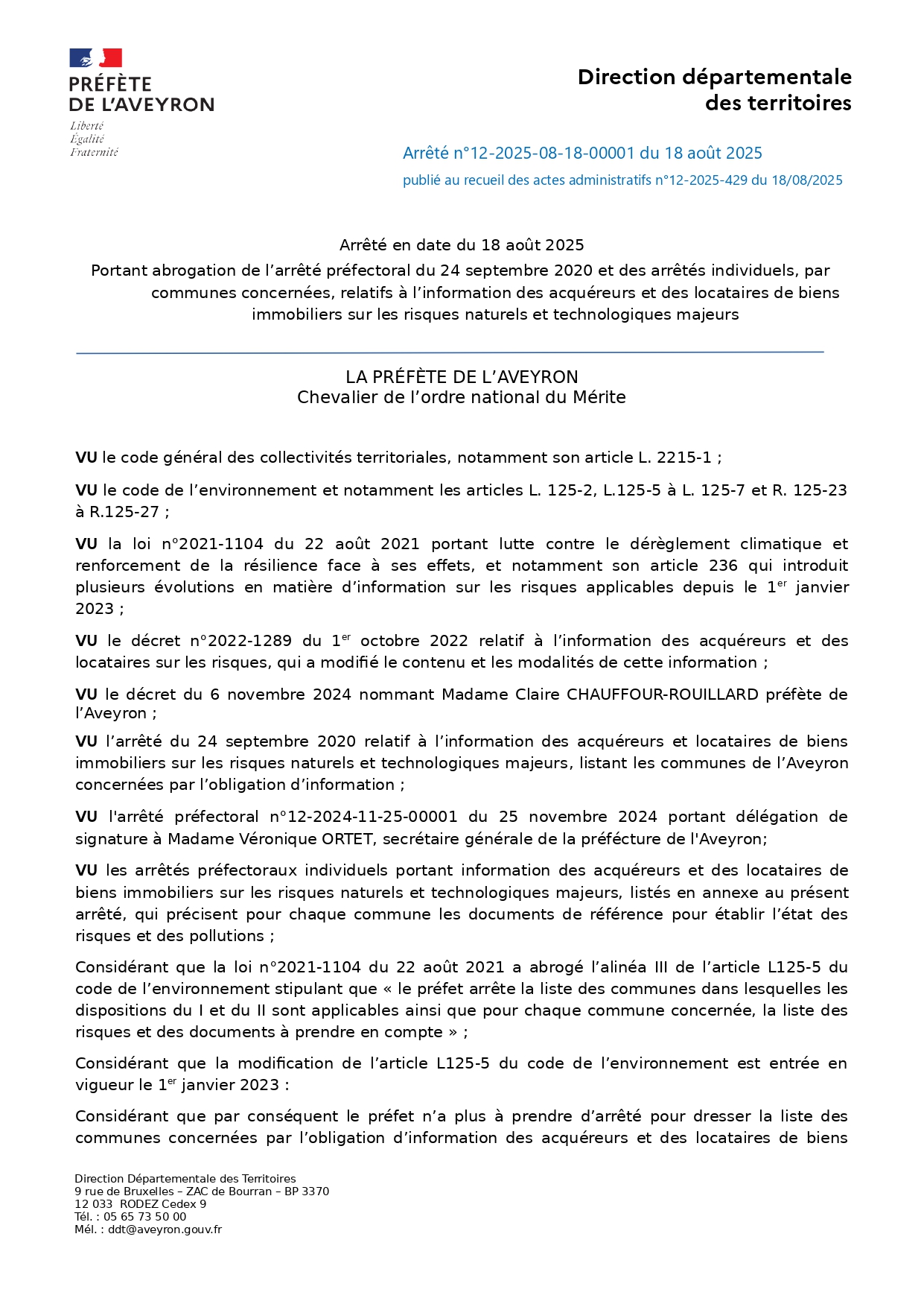Lire la suite à propos de l’article // ABROGATION DES ARRÊTÉS RELATIFS À L’INFORMATION DES ACQUÉREURS ET LOCATAIRES SUR LES RISQUES MAJEURS //